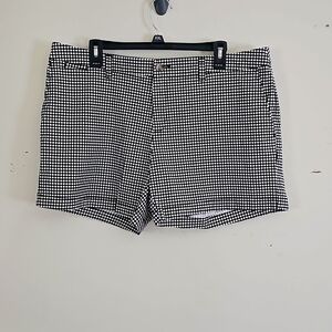 Faded Glory Black and White Polka Dot Chino Bermuda Shorts 16